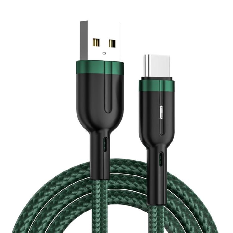 Reinforced Braided USB C Data Cable Equipped With Lighting Function And Auto Stop Charging When Full