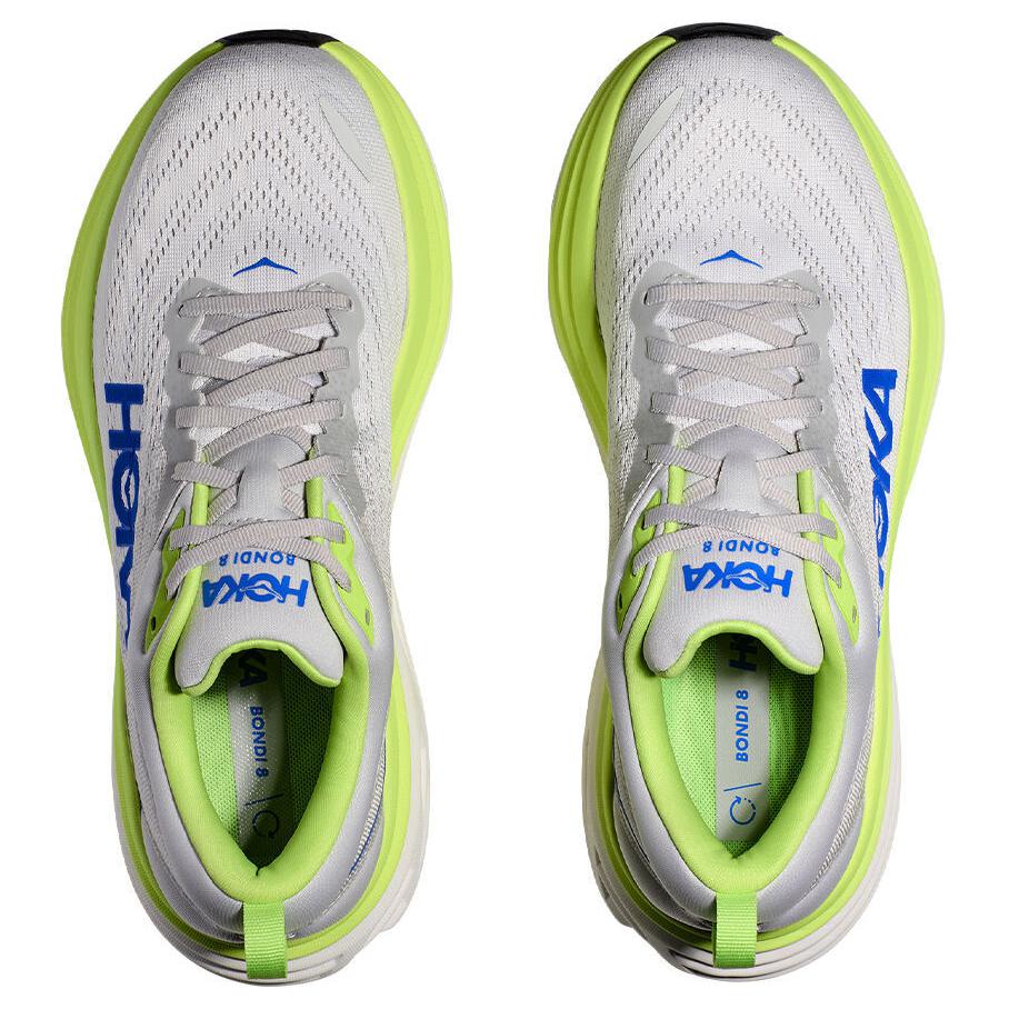 HOKA Bondi 8 2E Wide Stardust Lettuce Men Sneakers Grey 1127953-STTC