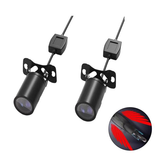 

1 пара світлодіодних проекторів для мотоциклів, універсальна тінь з логотипом крила ангела червоний