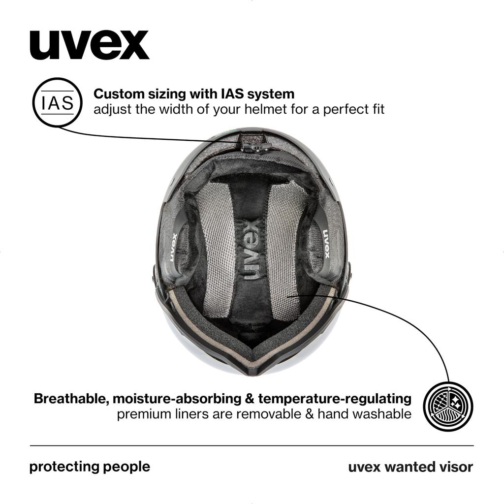 Uvex Visor Glasses Size Wanted Visor Cm Ski/Snowboard Helmet, Compatible, Dial-Type Adjustment, / 58-61