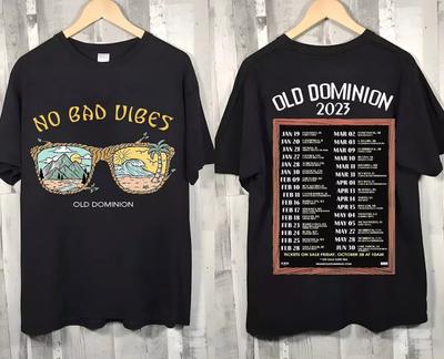 Old Dominion Band No Bad Vibes Tour 2023 Concert T-shirt, Size S-4XL