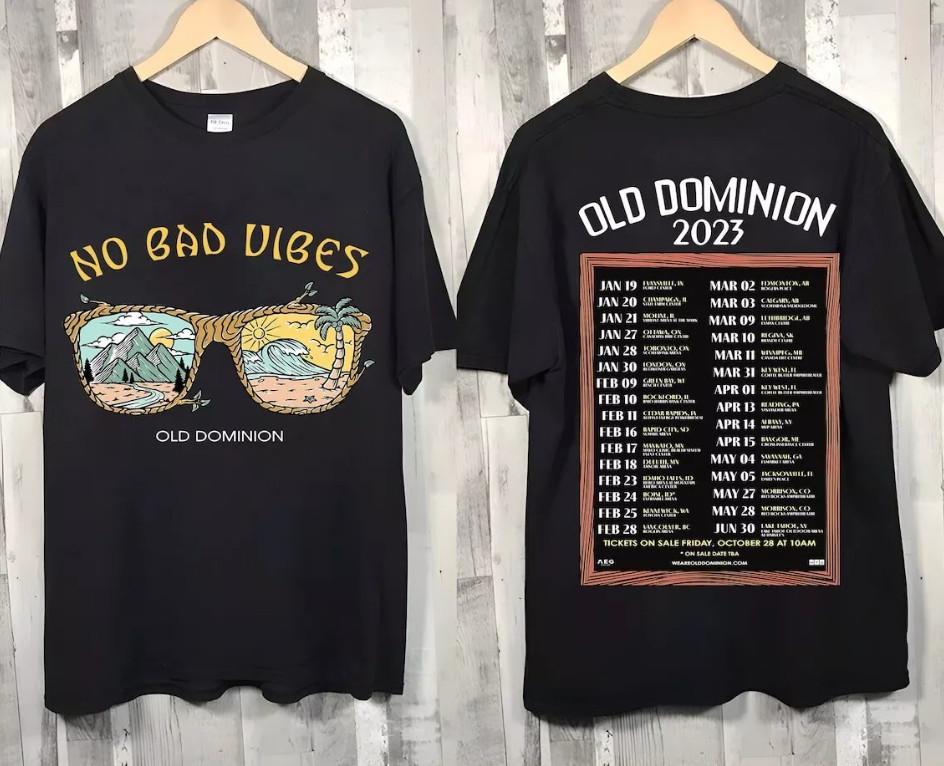 

Концертная футболка Old Dominion Band No Bad Vibes Tour 2023, размеры S-4XL 2XL