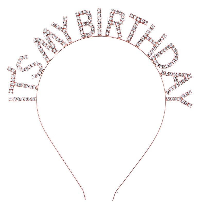 

Женская корона-ободок на день рождения со стразами - Дизайн с кристальными буквами