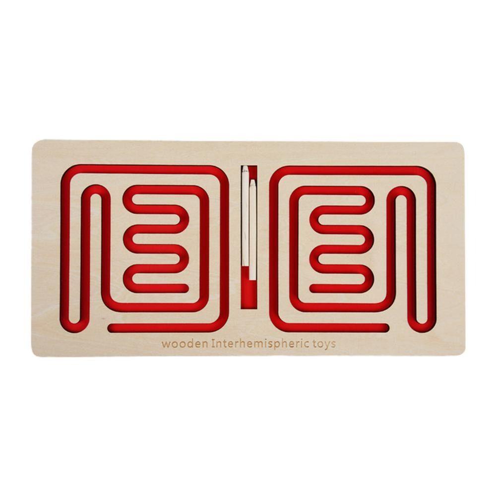 

Pen Movement Left Right Brain Puzzle Hand Brain Coordination Wooden Learning Toy Children Gift красный