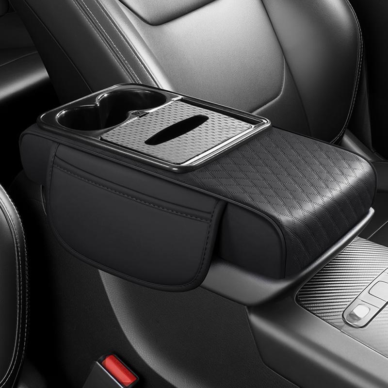 Car Armrest Box Pad Height Increasing Pad Car Center Armrest Tissue Box Storage Bag Cup Holder Integrated Armrest Box Pad