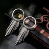 Trendy Western Style Alloy Tassel Dangle Earrings Golden And Silver Colors