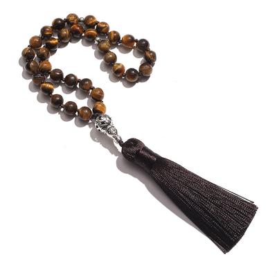 Hovaete 8mm Tiger Eye Beads & Hand-Knotted Tasbeeh 33 Prayer Beads for Muslims (33 8mm Yellow Tiger Eye Beads), One Size, Stone, Amazonite