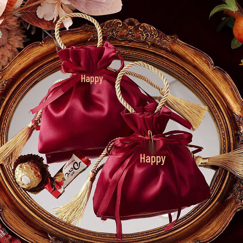 Elegant Drawstring Handbag - Wedding Candy Gift Bag & Souvenir Box