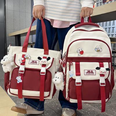 Children's Schoolbags Elementary School Students  Girls Junior High School Students  Large Capacity  High Appearance  Two Piece Backpack