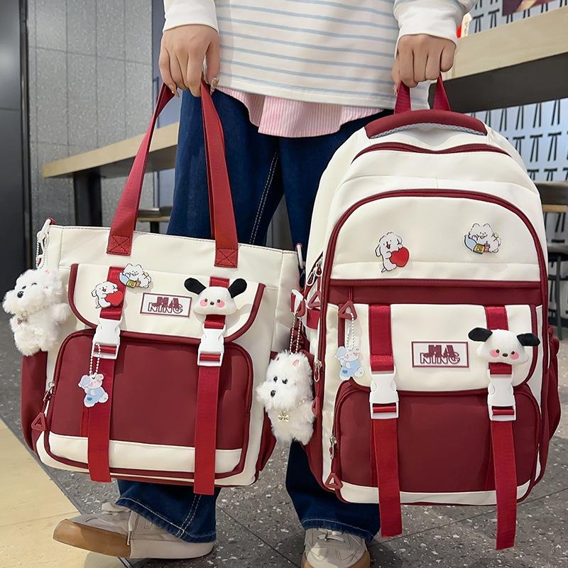 Children's Schoolbags Elementary School Students  Girls Junior High School Students  Large Capacity  High Appearance  Two Piece Backpack