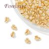 4mm Crimp End Bead Accessories 18K Gold Plated Clam Shell Bead Tip,Crimp Ends,Ball Chain Connectors,DIY Jewelry Making Supplies
