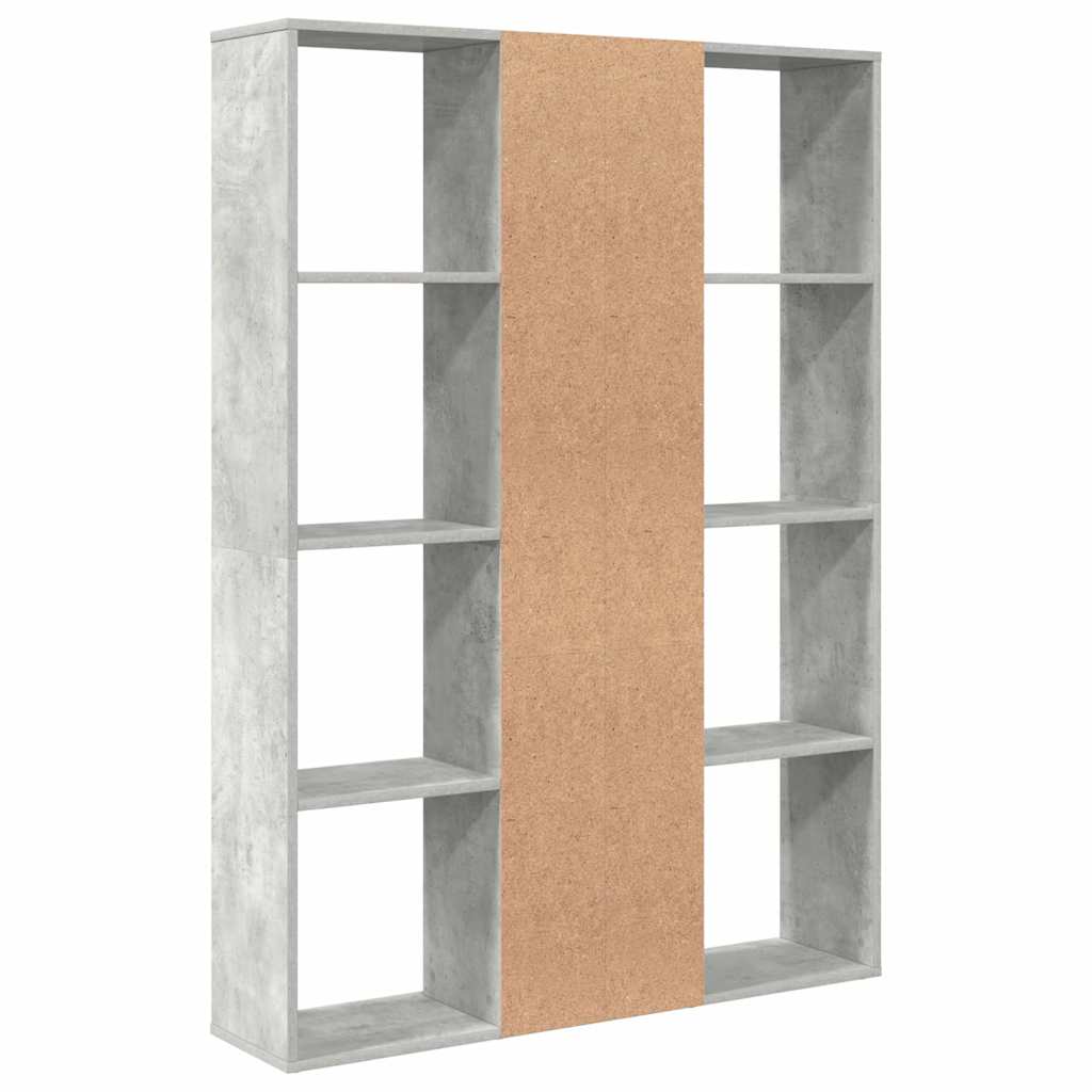 Room Divider Bookshelf Concrete Grey 100 x 24 x 140 cm Wood Based Material