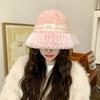 Winter dopamine color matching plush hat women's big head circumference cold protection ear protection knitted cold hat sleeve knitted hat