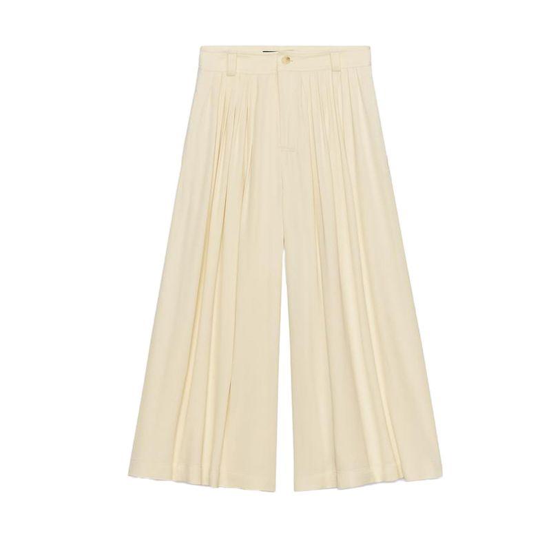 

Fall New Arrival Women s Chinese Button Jacket Outwear 8114823 Mid Waist Pleated Wide Leg Pants 7977823 Ben White Pants L