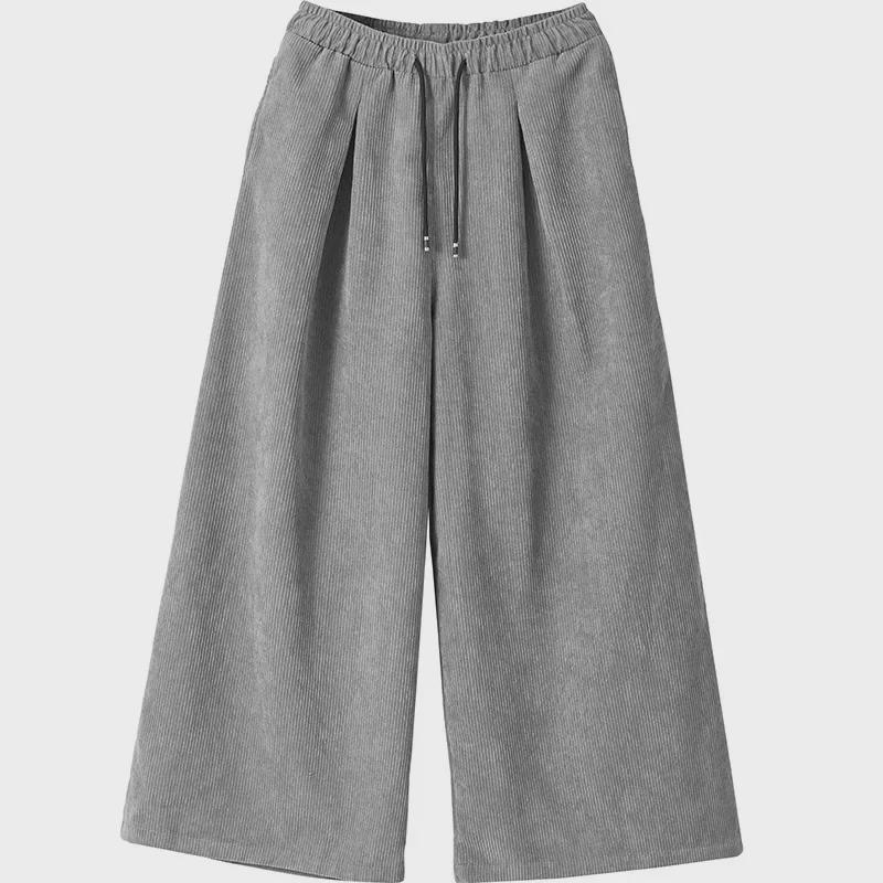 K008 Retro Lockerer Schnitt Cord Weitbein Hose für Herren - Unifarben, Große Größe, Lässiger Stil