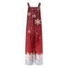 Women's Christmas Print Solid Wide Leg Strapless Tank Pocket Casual Onesie