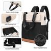 Ladies Convertible Tote Backpack Laptop Backpack Wide Top Open University School Travel Leisure Bag Black