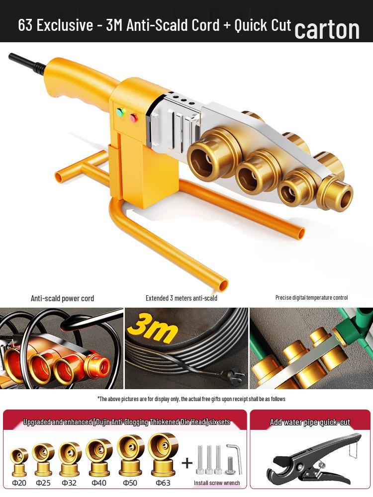 Nanhan PPR Pipe Hot Melt Welding Tool, 20-63mm, Constant Temperature for Household Hydroelectric Applications