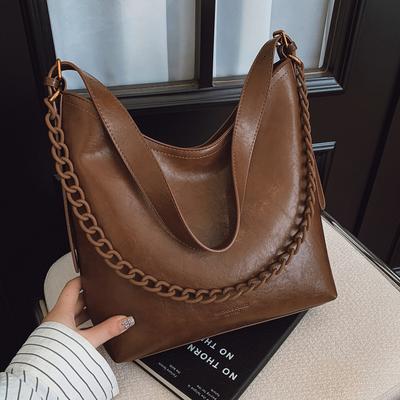 Retro Bag Women's Large Capacity 2025 New Autumn and Winter Versatile Chain Shoulder Messenger Bag Casual Commuter Tote Bag