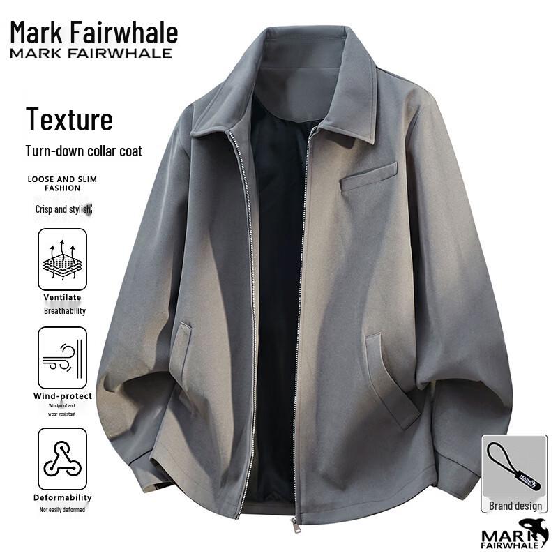 MARK FAIRWHALE Men's Loose Fit Casual Lapel Jacket