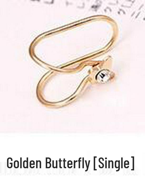 Korean Pearl and Diamond Star Ear Cuffs - U-Shaped Temperamental Stud Earrings
