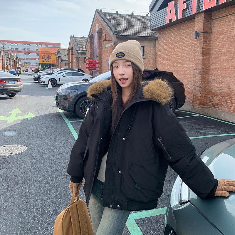 Autumn Winter Thicken Warm Parka Women Casual Sweety Solid Color Big Pocket Loose Hooded Coat Jackets Outwear