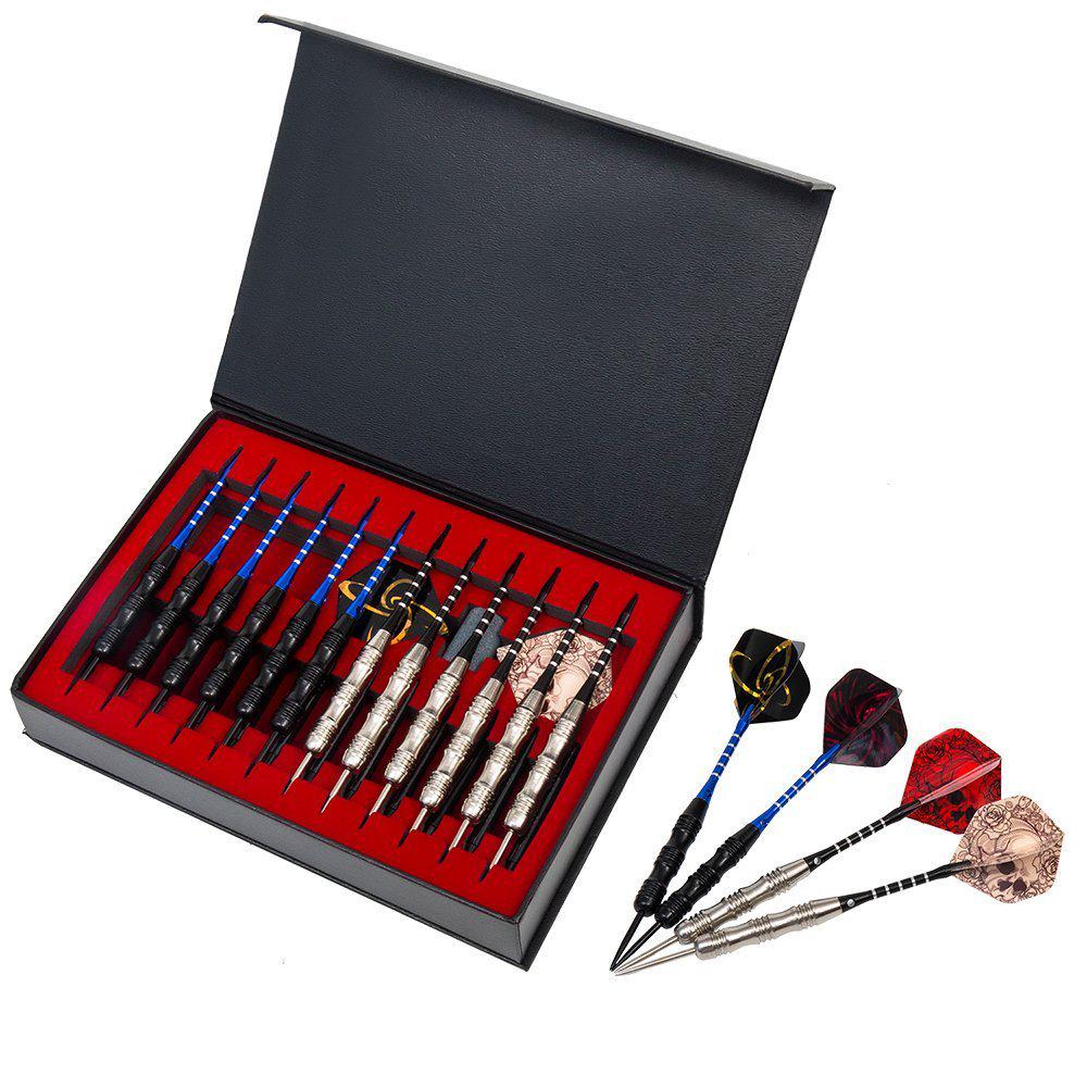 

In Stock: 12-Piece Aluminum Rod Dart Set with 22g Needle Tips, Exquisite Gift Box Packaging, Total Weight 484g.