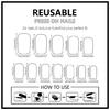 Square False Nail French Tip Press on Nail Full Cover Fake Nail Independence Day Glues on Nail Patriotic False Nail