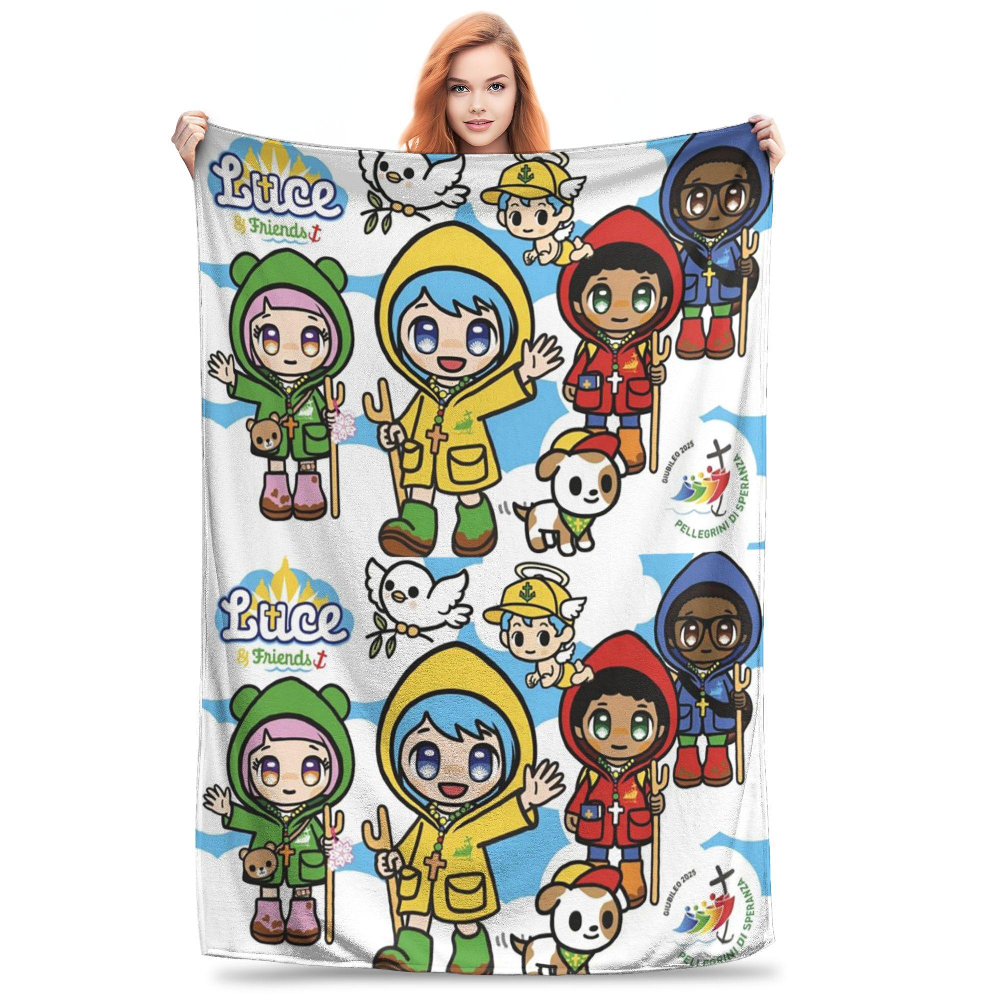 Luce Vatican Mascot Catholic Church 2025 Blanket Warm Fleece Sofa Throw Blanket for Couch Bedding Outdoor Throws Bedspread Quilt 30x40in