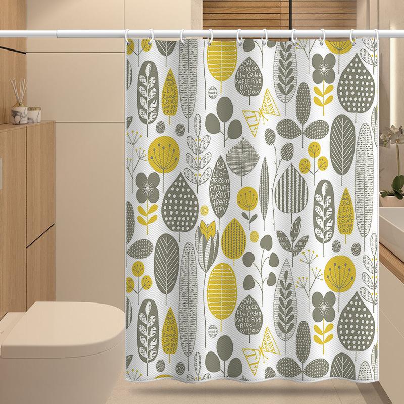 Bathroom Thickened Waterproof Curtain Mildew Proof Shower Curtain Shower Partition Curtain Shower Curtain Bathroom Curtain Free Perforation