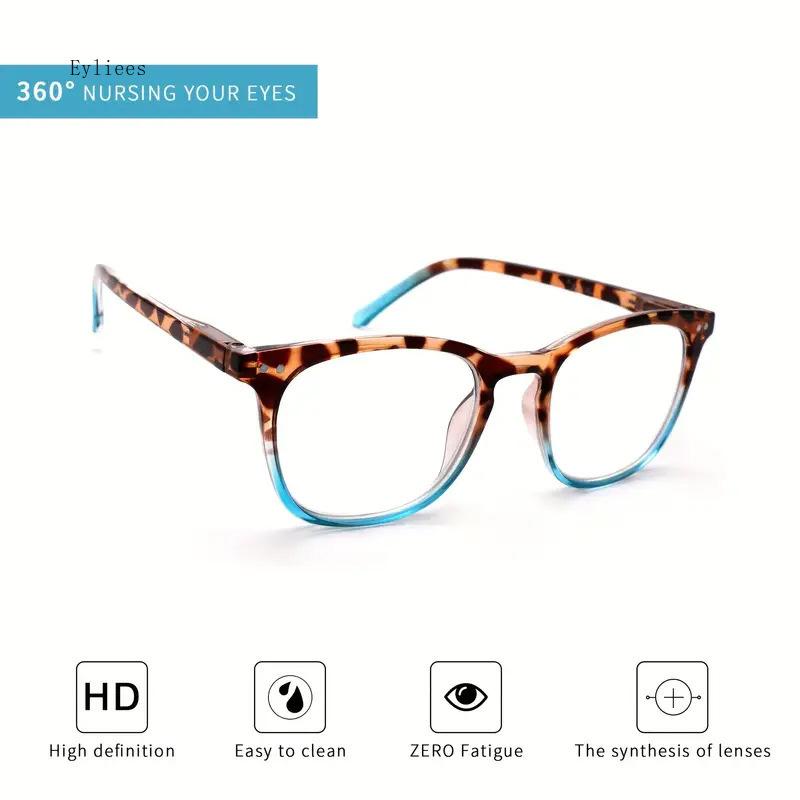 Fashion Large Frame Anti Blue Light Spring Leg Reading Glasses Women Men Unisex Diopter +1.0 +1.5 +2.0 +2.5 +3.0 +3.5 +4.0