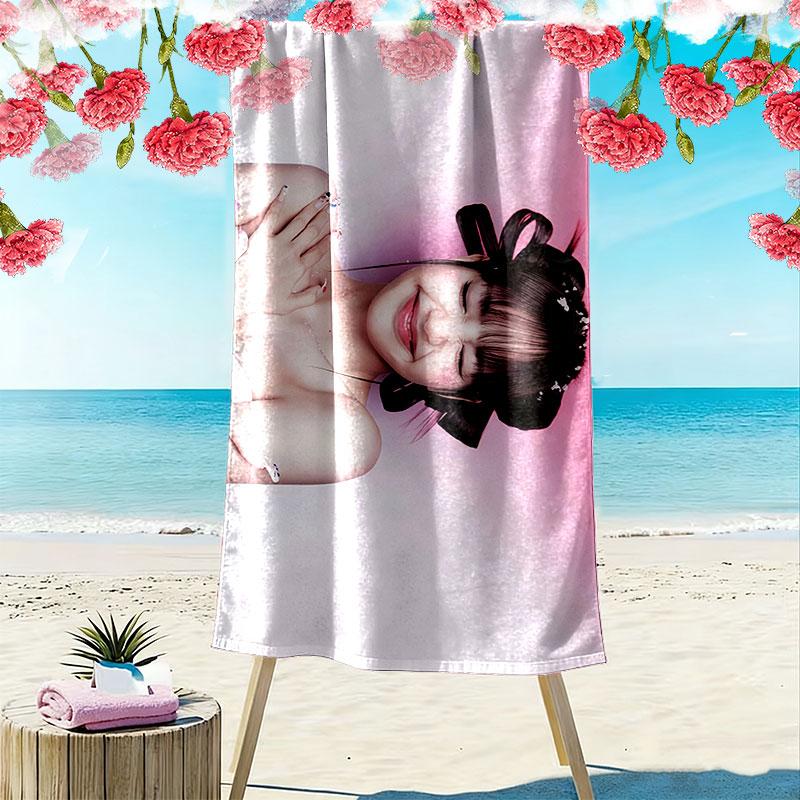 LISA Print Beach Towel, Large Soft Quick Dry Towel for Beach Camping Swimming