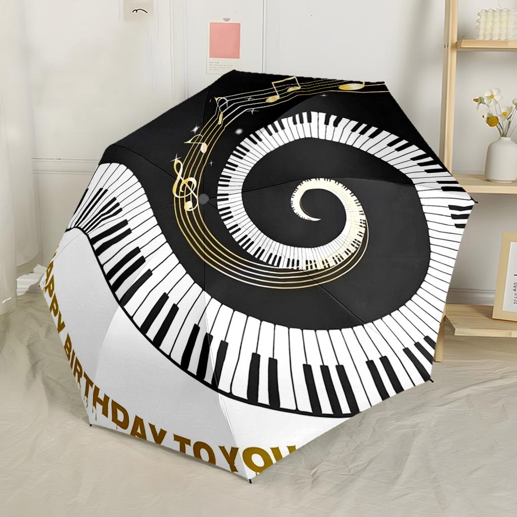 Music And Art Harmony Portable Automatic Umbrella Retractable Design with 8-Rib Durability Foldable Design for Outdoor Daily Use Fashion Lovers