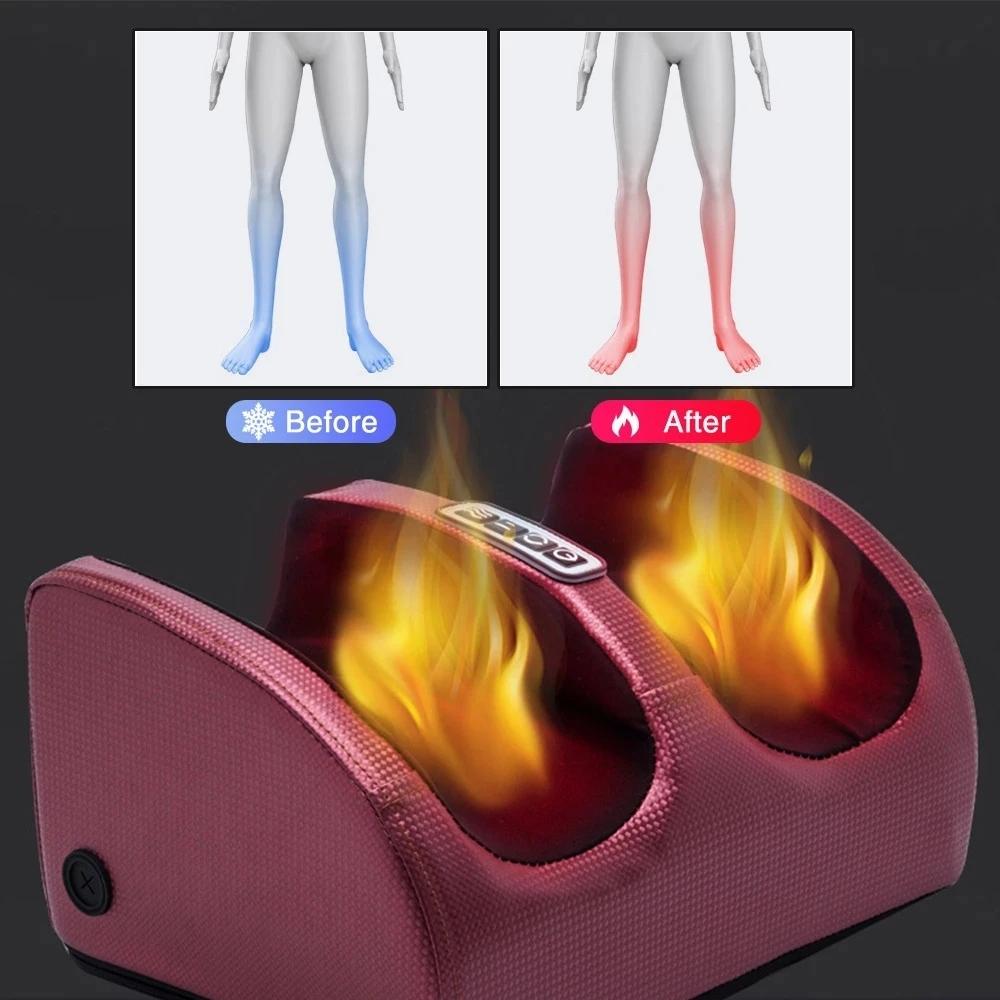 Infrared Heating Electric Foot Massager Shiatsu Knead Calf Roller Deep Muscle Relax Best Relief Fatigue Stress Feet Machine Tool