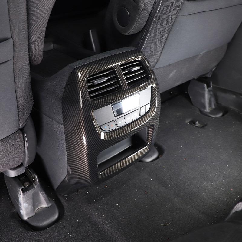 For Honda Pilot 2015- ABS carbon fibre/Matte black Rear Air Condition Outlet Vent Frame Cover Trim Car Accessories
