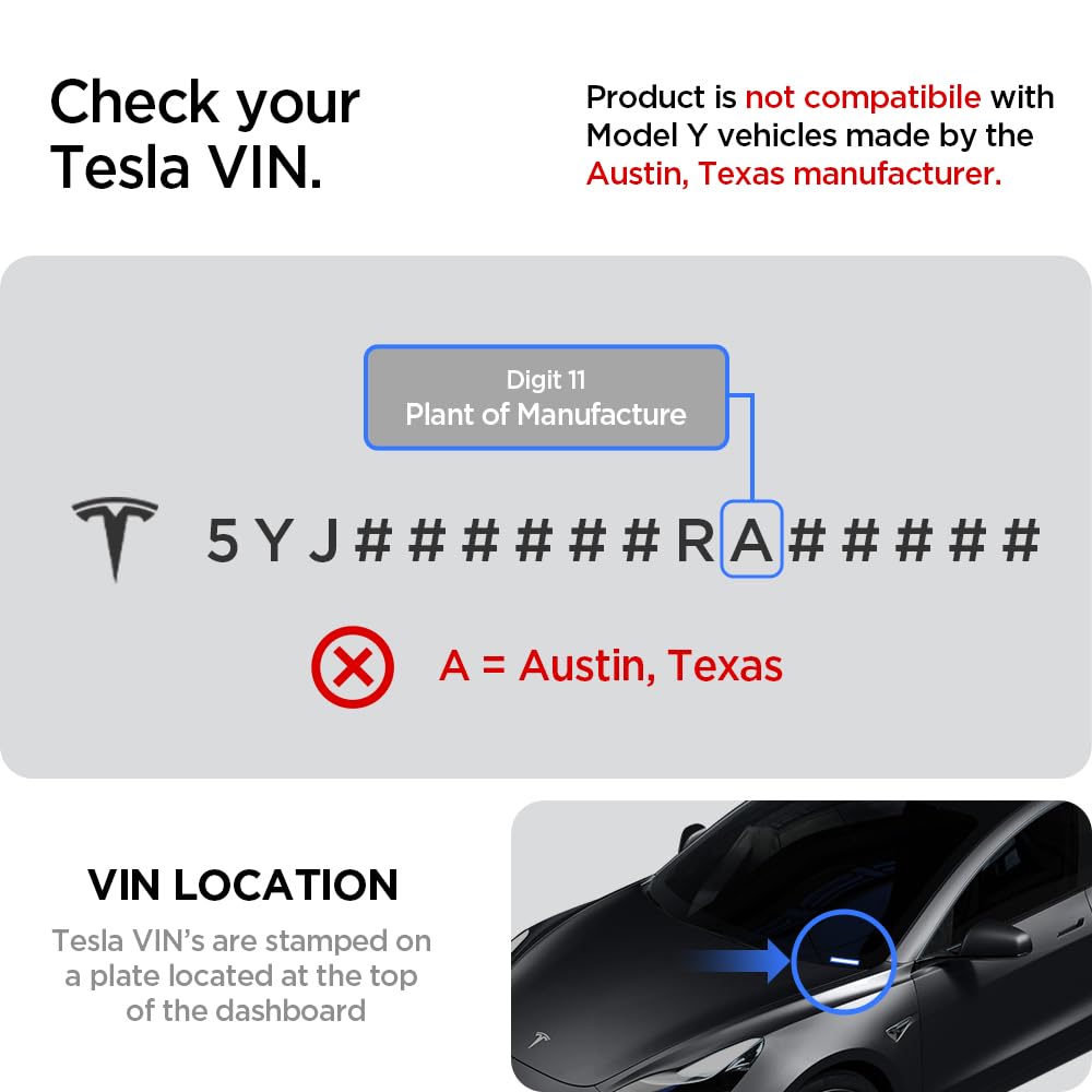 Spigen Under-Screen Storage Organizer Designed for Tesla Model 3 and Y [Not Compatible with Model 3 2024 (Highland)] TO227 ACP07280 (Black)