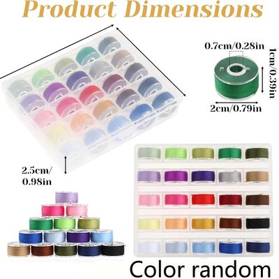 25Pcs Bobbin Thread Polyester Thread Spools Sewing Machine Bobbins With Storage Box For Embroidery Sewing Thread Spool Accessori