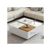 Table Basse - MUVOE - Moderne - Bois Blanc Brillant - 75x75 Cm - Charge Max. 30 Kg