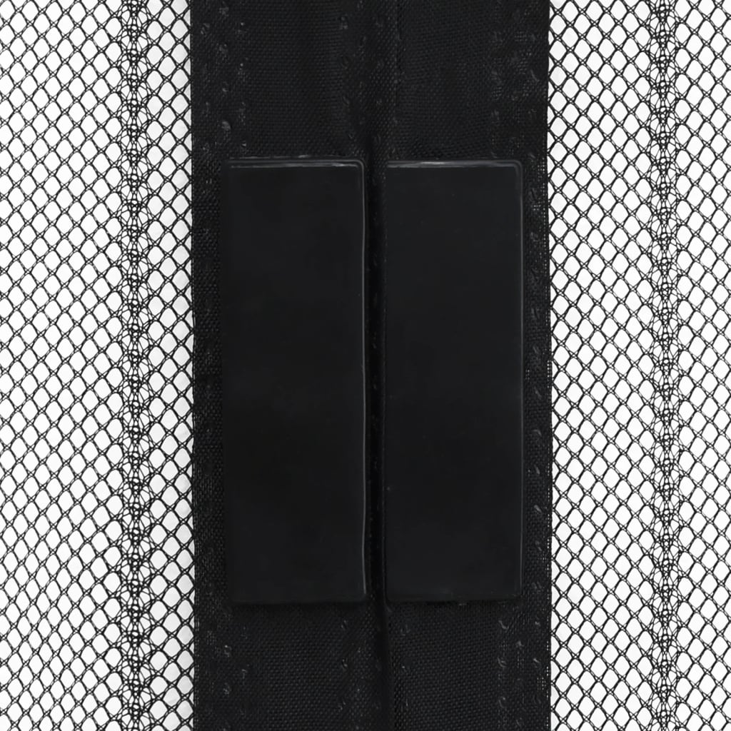 Fly Screen Door Curtains 2 Pcs Magnetic Black 220 X 100 Cm
