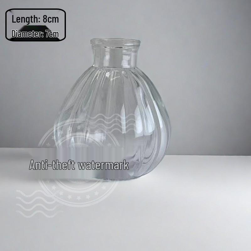 High-End Retro Glass Vase Set: Floor-Standing Transparent Ornaments In Soft Ins Style