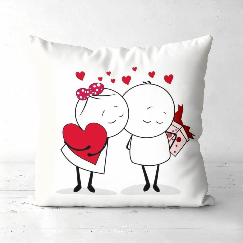 Cute Couple Heart-Shaped Pillows for Romantic Decor Polyester pillowcase, sofa decorative cushion cov Headboard Pillow