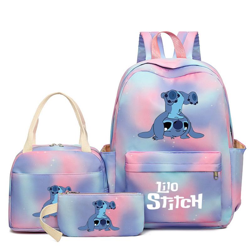 Cartoon Animation Schoolbag Large Capacity Primary And Secondary School Students Backpack Meal Bag Pencil Bag Three-Piece Set