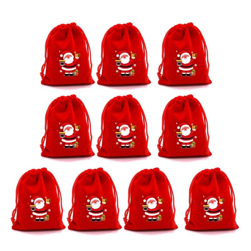 10Pcs Practical Drawstring Storage Pouches Jewelry Packaging Case for Holiday