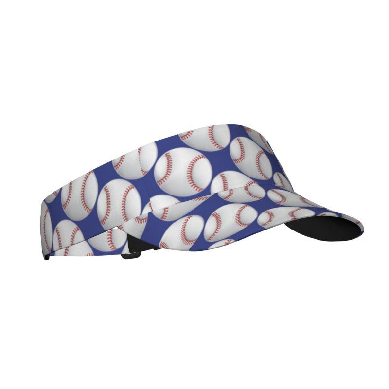 

White Baseball Print Sports Sunscreen Visor Hats Adjustable Unisex Lightweight Cooling Empty Top Visor Hat for Baseball Tennis чёрный