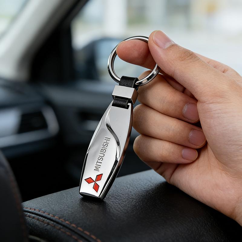 Alloy Car Keychain Holder Key Rings Pendant Decoration for Mitsubishi Mercedes Benz Emblem
