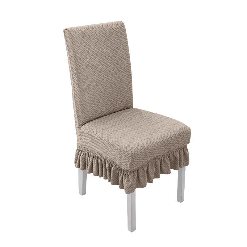 1/2/4/6Pcs Long Checkered Jacquard Chair Cover Solid Chair Seat Slipcover Elastic Chair Protector Dining Room Spandex Chaircover