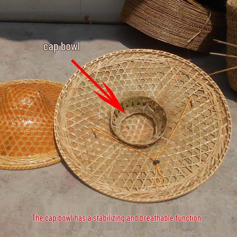 Bamboo Weaving Straw Sun Hat: Sun Protection, Farmer & Fishing Style, Magic Prop, Decorative Fisherman Hat.