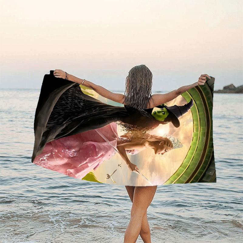 1pc The Wizard of Oz1 Beach Towel, Beach and Seaside Swimming Pool Equipment, Fashion Pattern, Rectangular, Travel Essentials