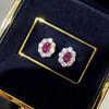 Exquisite Simulation Ruby Stud Earrings, Oval Fashion Trendy Temperament Earrings, High-End Generous Women'S Earrings