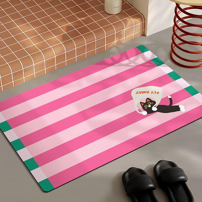 

Мультяшный кот Диатомовая грязь Коврик для пола Грязеотталкивающий и Легкий в уходе Противоскользящий Коврик для ног Водопоглощение и Быстросохнущий Коврик для пола в ванной 40 * 60cm